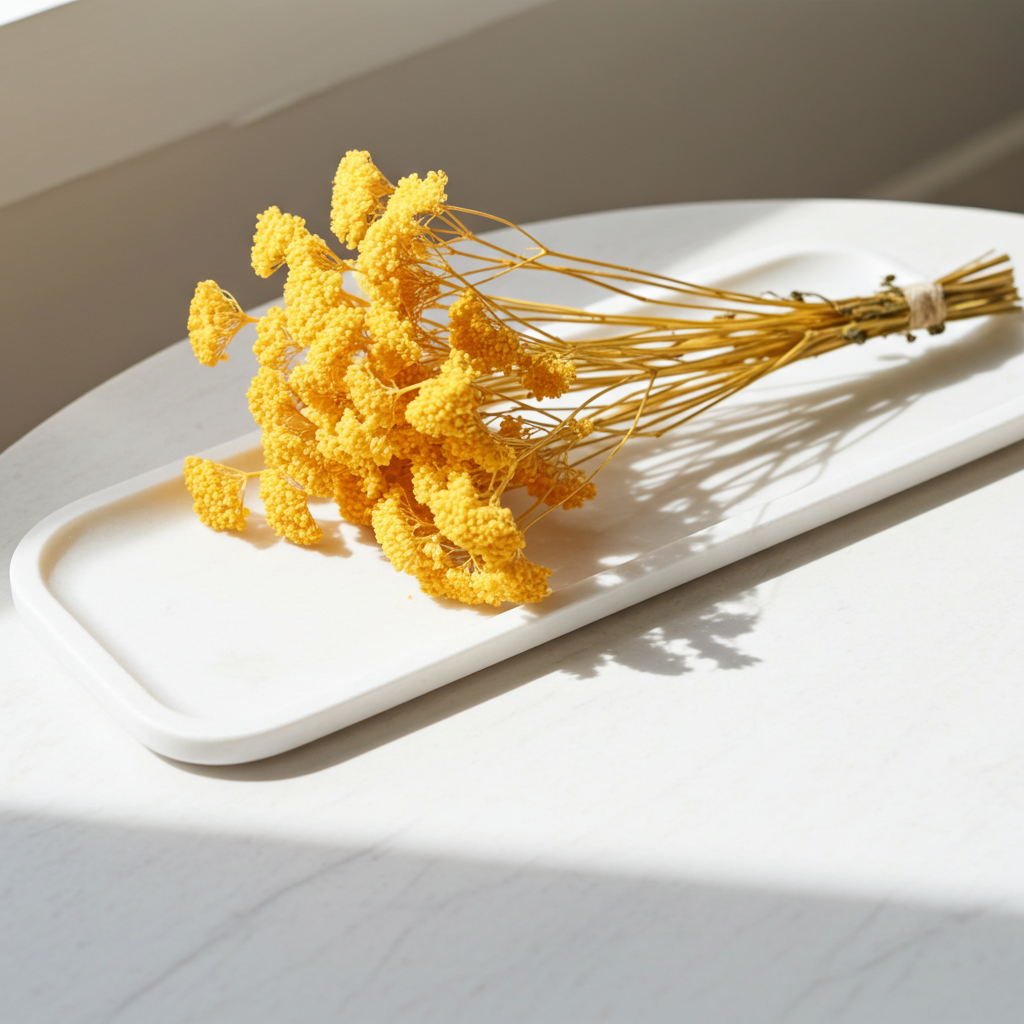 Sušená Achillea – žlutá dekorace